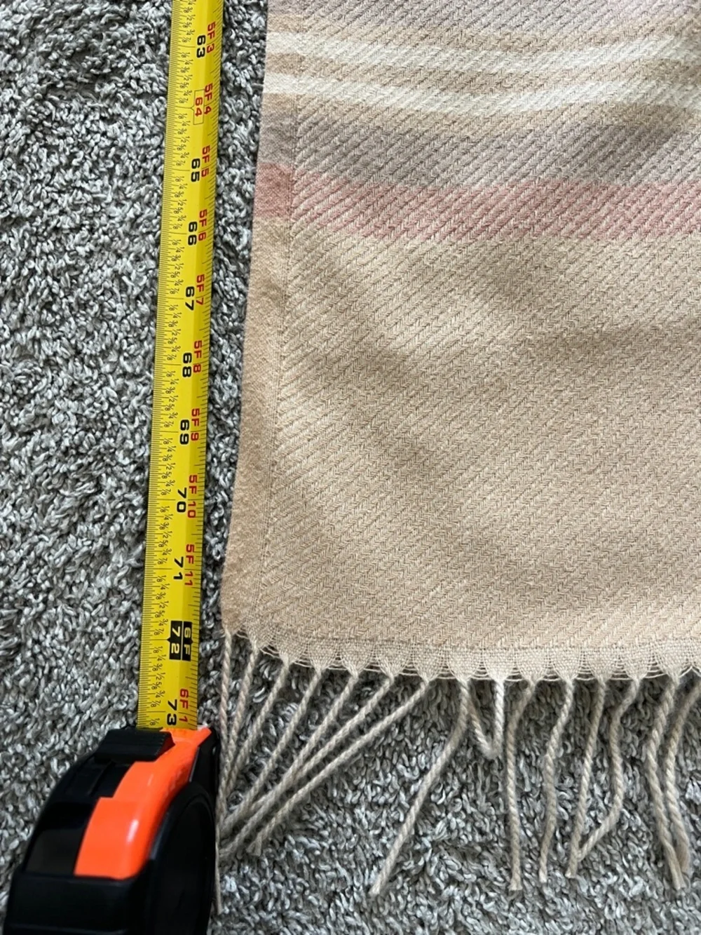 Erica Shamrock Soft Plaid Fringe Scarf / Wrap in Neutral Tones